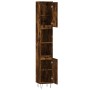 Armario de baño madera contrachapada roble ahumado 30x30x190 cm de vidaXL, Tocadores de baño - Ref: Foro24-831537, Precio: 82...