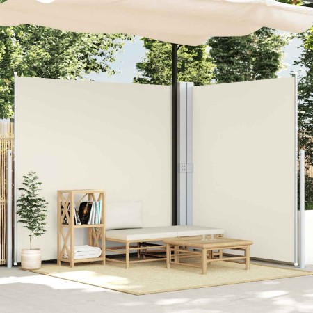 Toldo lateral doble retráctil de jardín color crema 170x600 cm en Sombrillas | Comprar online en Foru.es