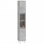 Armario de baño madera contrachapada gris hormigón 30x30x190 cm de vidaXL, Tocadores de baño - Ref: Foro24-831536, Precio: 77...