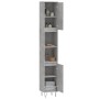 Armario de baño madera contrachapada gris hormigón 30x30x190 cm de vidaXL, Tocadores de baño - Ref: Foro24-831536, Precio: 77...