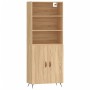 Aparador alto madera contrachapada color roble 69,5x34x180 cm de vidaXL, Aparadores - Ref: Foro24-3189224, Precio: 143,32 €, ...