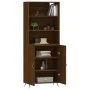 Aparador alto madera contrachapada marrón roble 69,5x34x180 cm de vidaXL, Aparadores - Ref: Foro24-3189228, Precio: 145,82 €,...