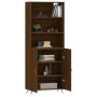Aparador alto madera contrachapada marrón roble 69,5x34x180 cm de vidaXL, Aparadores - Ref: Foro24-3189228, Precio: 155,96 €,...