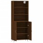 Aparador alto madera contrachapada marrón roble 69,5x34x180 cm de vidaXL, Aparadores - Ref: Foro24-3189228, Precio: 155,96 €,...