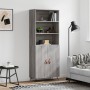 Aparador alto madera contrachapada gris sonoma 69,5x34x180 cm de vidaXL, Aparadores - Ref: Foro24-3189227, Precio: 137,53 €, ...