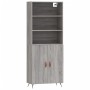 Aparador alto madera contrachapada gris sonoma 69,5x34x180 cm de vidaXL, Aparadores - Ref: Foro24-3189227, Precio: 137,53 €, ...