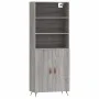 Aparador alto madera contrachapada gris sonoma 69,5x34x180 cm de vidaXL, Aparadores - Ref: Foro24-3189227, Precio: 129,87 €, ...