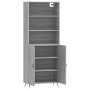 Aparador alto madera contrachapada gris sonoma 69,5x34x180 cm de vidaXL, Aparadores - Ref: Foro24-3189227, Precio: 137,53 €, ...