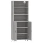 Aparador alto madera contrachapada gris sonoma 69,5x34x180 cm de vidaXL, Aparadores - Ref: Foro24-3189227, Precio: 129,87 €, ...