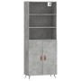 Aparador alto madera contrachapada gris hormigón 69,5x34x180 cm de vidaXL, Aparadores - Ref: Foro24-3189225, Precio: 132,08 €...