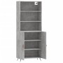 Aparador alto madera contrachapada gris hormigón 69,5x34x180 cm de vidaXL, Aparadores - Ref: Foro24-3189225, Precio: 132,08 €...
