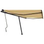 Toldo de pie retráctil manual amarillo y blanco 450x350 cm en Toldos | Comprar online en Foru.es