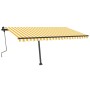 Toldo de pie retráctil manual amarillo y blanco 450x350 cm en Toldos | Comprar online en Foru.es