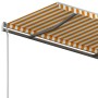 Toldo de pie retráctil manual amarillo y blanco 450x350 cm en Toldos | Comprar online en Foru.es