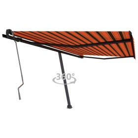 Toldo de pie retráctil manual naranja y marrón 450x350 cm en Toldos | Comprar online en Foru.es