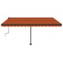Toldo de pie retráctil manual naranja y marrón 450x350 cm en Toldos | Comprar online en Foru.es
