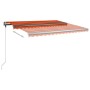 Toldo de pie retráctil manual naranja y marrón 450x350 cm en Toldos | Comprar online en Foru.es