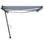 Toldo manual retráctil con LED azul y blanco 450x350 cm en Toldos | Comprar online en Foru.es