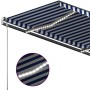 Toldo manual retráctil con LED azul y blanco 450x350 cm en Toldos | Comprar online en Foru.es