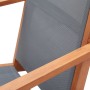 Silla de jardín madera maciza de eucalipto y textilene gris en Sillas de jardín | Comprar online en Foru.es