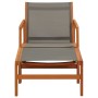 Silla de jardín con reposapiés madera eucalipto textilene gris en Sillas de jardín | Comprar online en Foru.es