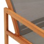 Silla de jardín con reposapiés madera eucalipto textilene gris en Sillas de jardín | Comprar online en Foru.es