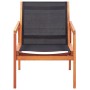 Silla de jardín madera maciza de eucalipto y textilene negro en Sillas de jardín | Comprar online en Foru.es