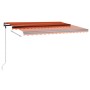 Toldo manual retráctil con LED naranja y marrón 450x350 cm en Toldos | Comprar online en Foru.es