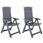 Sillas de jardín reclinables 2 unidades plástico gris antracita en Sillas de jardín | Comprar online en Foru.es