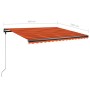 Toldo manual retráctil con LED naranja y marrón 450x350 cm en Toldos | Comprar online en Foru.es