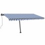 Toldo de pie automático azul y blanco 450x350 cm en Toldos | Comprar online en Foru.es