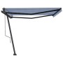 Toldo de pie automático azul y blanco 450x350 cm en Toldos | Comprar online en Foru.es