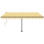 Toldo de pie automático amarillo y blanco 450x350 cm en Toldos | Comprar online en Foru.es
