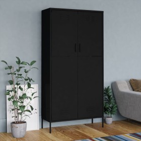 Armario de acero negro 90x50x180 cm de vidaXL, Armarios roperos - Ref: Foro24-336250, Precio: 282,79 €, Descuento: %