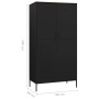 Armario de acero negro 90x50x180 cm de vidaXL, Armarios roperos - Ref: Foro24-336250, Precio: 282,79 €, Descuento: %