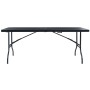 Mesa de jardín plegable imitación ratán HDPE negro 180x75x72 cm en Mesas de jardín | Comprar online en Foru.es