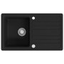 Fregadero de cocina de granito con un seno y escurridor negro de vidaXL, Fregaderos - Ref: Foro24-141669, Precio: 181,43 €, D...