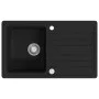 Fregadero de cocina de granito con un seno y escurridor negro de vidaXL, Fregaderos - Ref: Foro24-141669, Precio: 201,92 €, D...