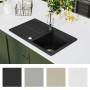 Fregadero de cocina de granito con un seno y escurridor negro de vidaXL, Fregaderos - Ref: Foro24-141669, Precio: 181,43 €, D...