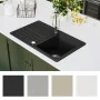 Fregadero de cocina de granito con un seno y escurridor negro de vidaXL, Fregaderos - Ref: Foro24-141669, Precio: 201,92 €, D...