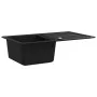 Fregadero de cocina de granito con un seno y escurridor negro de vidaXL, Fregaderos - Ref: Foro24-141669, Precio: 201,92 €, D...