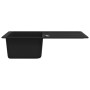 Fregadero de cocina de granito con un seno y escurridor negro de vidaXL, Fregaderos - Ref: Foro24-141669, Precio: 181,43 €, D...