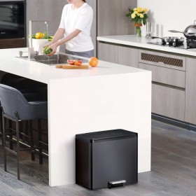 EKO Cubo de basura de pedal Essential 20+9 L negro de EKO, Contenedores de residuos - Ref: Foro24-440006, Precio: 81,24 €, De...