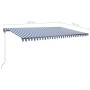 Toldo de pie retráctil manual azul y blanco 500x350 cm en Toldos | Comprar online en Foru.es