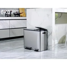 EKO Cubo de pedal EcoCasa 30+15 L plateado mate de EKO, Contenedores de residuos - Ref: Foro24-440010, Precio: 152,23 €, Desc...
