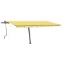 Toldo de pie retráctil manual amarillo y blanco 500x350 cm en Toldos | Comprar online en Foru.es