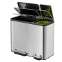 EKO Cubo de pedal EcoCasa 30+15 L plateado mate de EKO, Contenedores de residuos - Ref: Foro24-440010, Precio: 152,23 €, Desc...