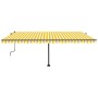 Toldo de pie retráctil manual amarillo y blanco 500x350 cm en Toldos | Comprar online en Foru.es