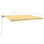 Toldo de pie retráctil manual amarillo y blanco 500x350 cm en Toldos | Comprar online en Foru.es