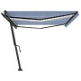 Toldo retráctil manual con luz LED azul y blanco 500x350 cm en Toldos | Comprar online en Foru.es